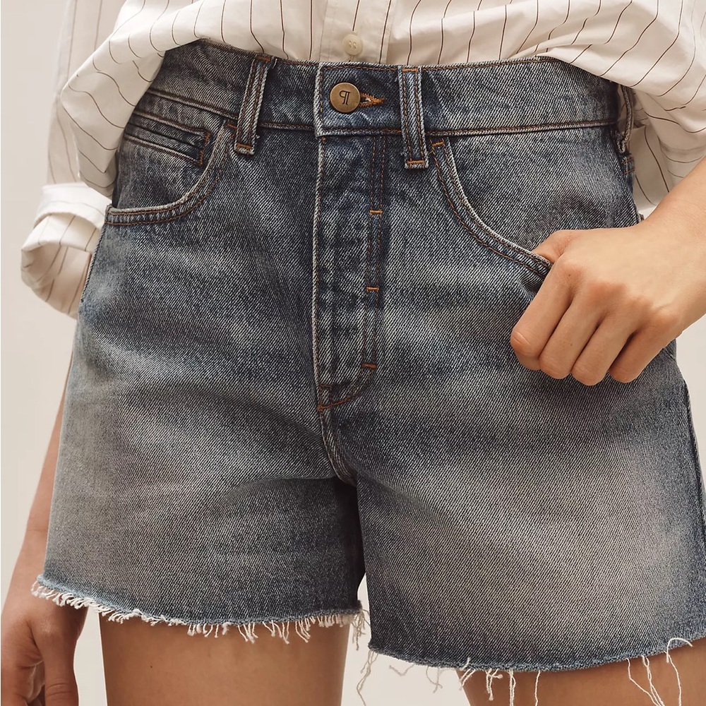 Pilcro Classic Distressed Women's Denim Shorts - Light Blue